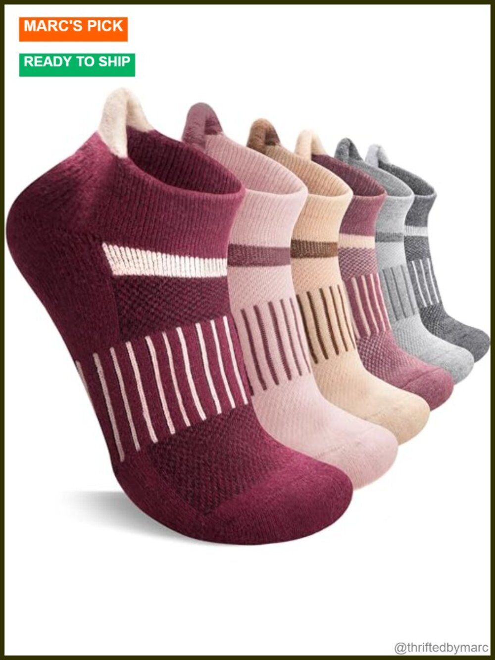 6 Pairs Merino Wool Ankle Running Hiking Socks Compression Support Breathable